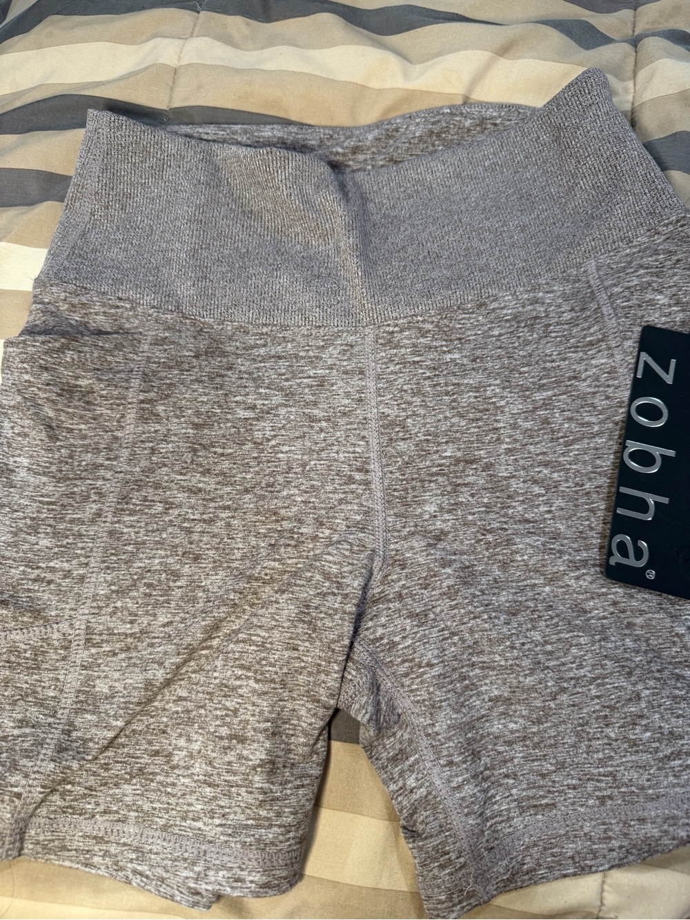 Zobha Kids Heather Gray High-Waist Active Shorts